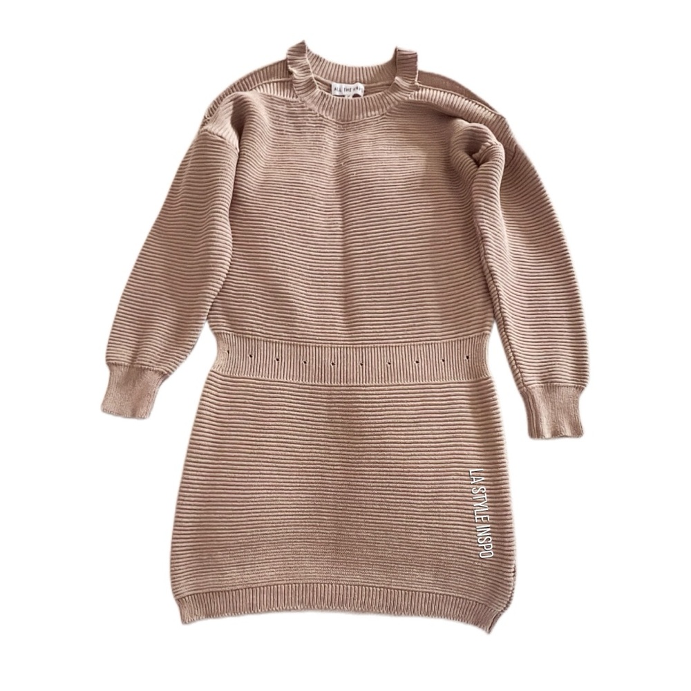 All The Ways Knitted Ribbed Mini Dress Long Sleeved Size Medium